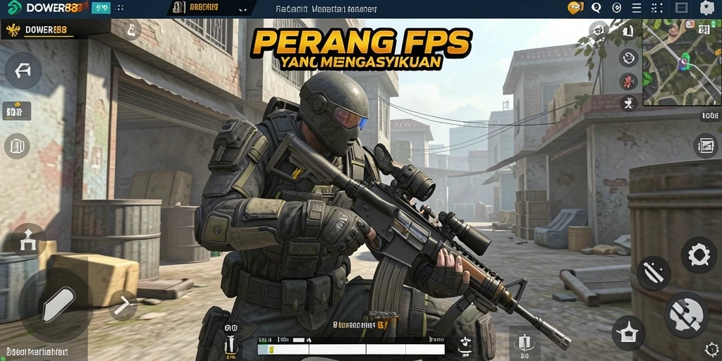 Tampilan screenshot gameplay DOWER88 dengan aksi tembak-menembak yang intens.