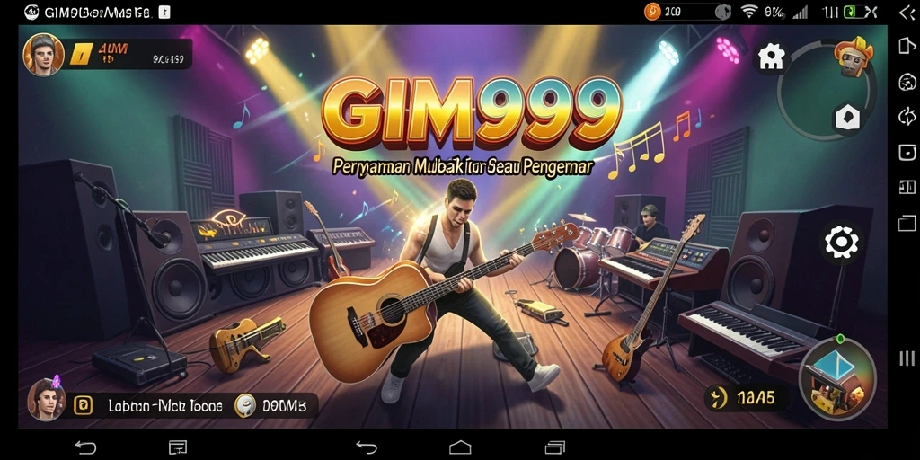 Screenshot GIM999 menampilkan pemain yang asyik menikmati permainan musik.