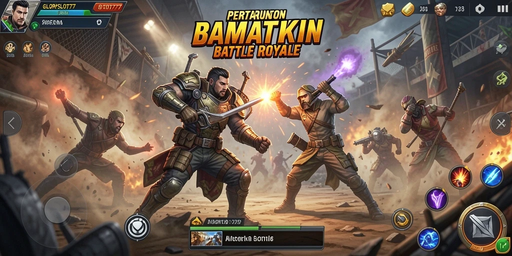 Tampilan gameplay menarik dari GLORYSLOT777 di arena Battle Royale.