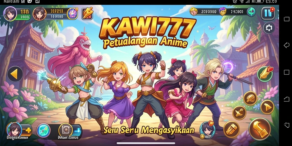 Screenshot gameplay KAWI777 menampilkan aksi karakter Anime yang mendebarkan.