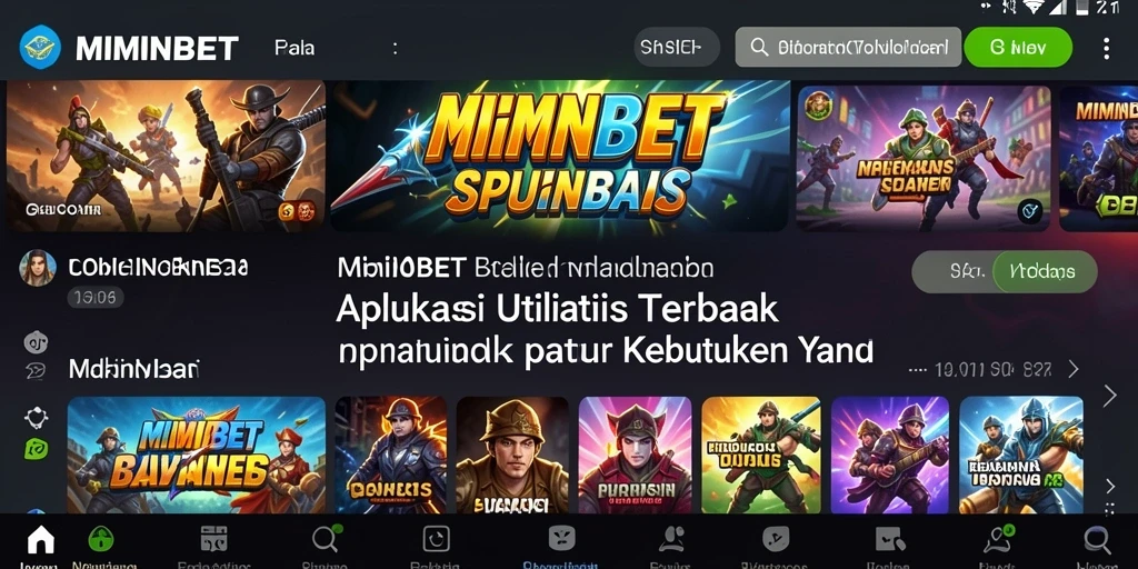 Screenshot MIMINBET menampilkan antarmuka aplikasi Utility yang intuitif dan efisien.