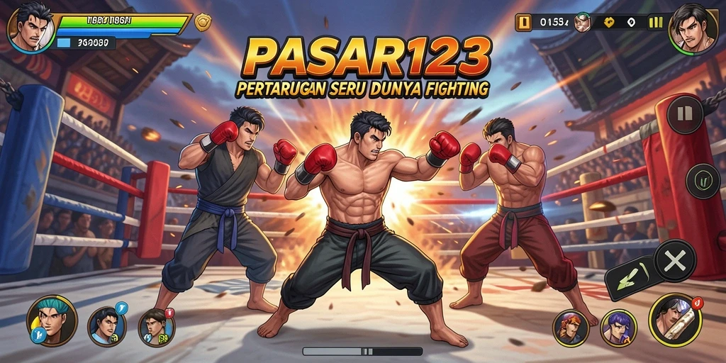 Tampilan seru gameplay PASAR123 dengan aksi bertarung yang mendebarkan.