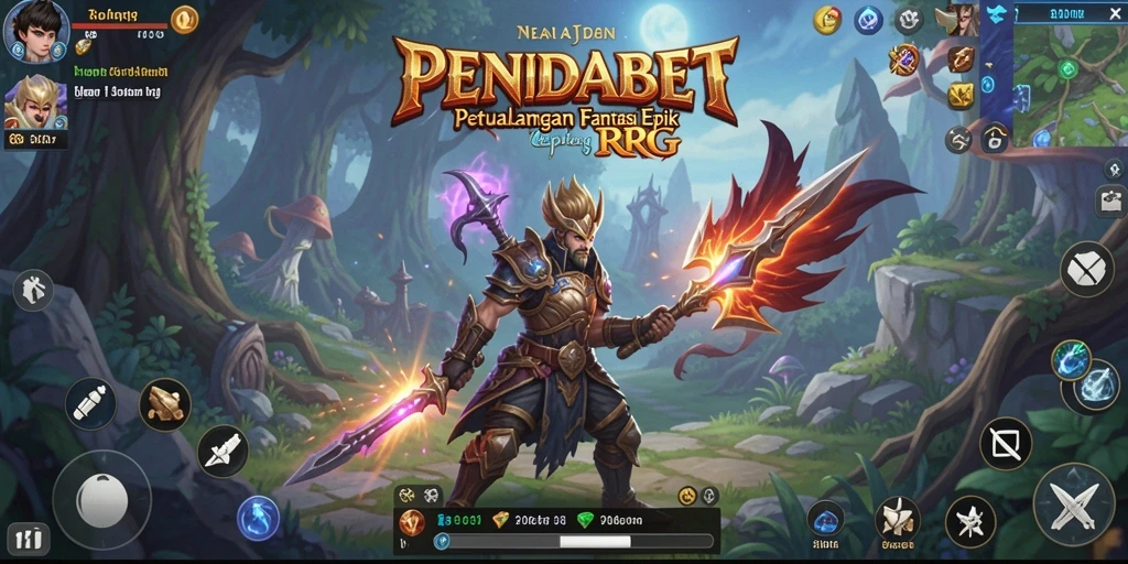 Screenshot gameplay PENIDABET menampilkan pertarungan epik dan dunia yang menakjubkan.