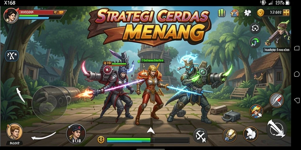 Screenshot gameplay X168 menampilkan momen strategis yang mendebarkan.