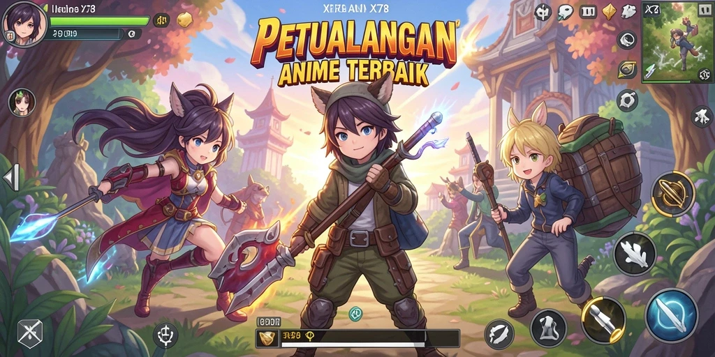 Tampilan gameplay X78 menampilkan aksi pertarungan karakter anime.